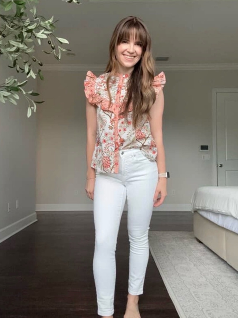 NWT Floral Ruffle Yoke Blouse - Picture 5 of 5